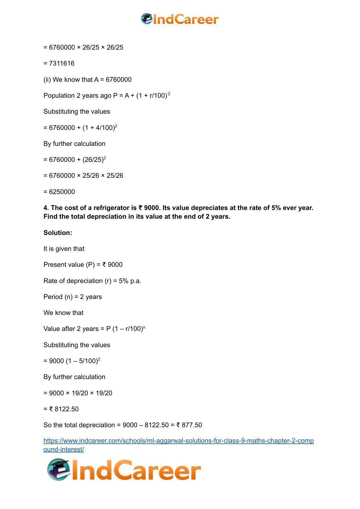 ML Aggarwal Solutions for Class 9 Maths Chapter 2- Compound Interest - Page 53