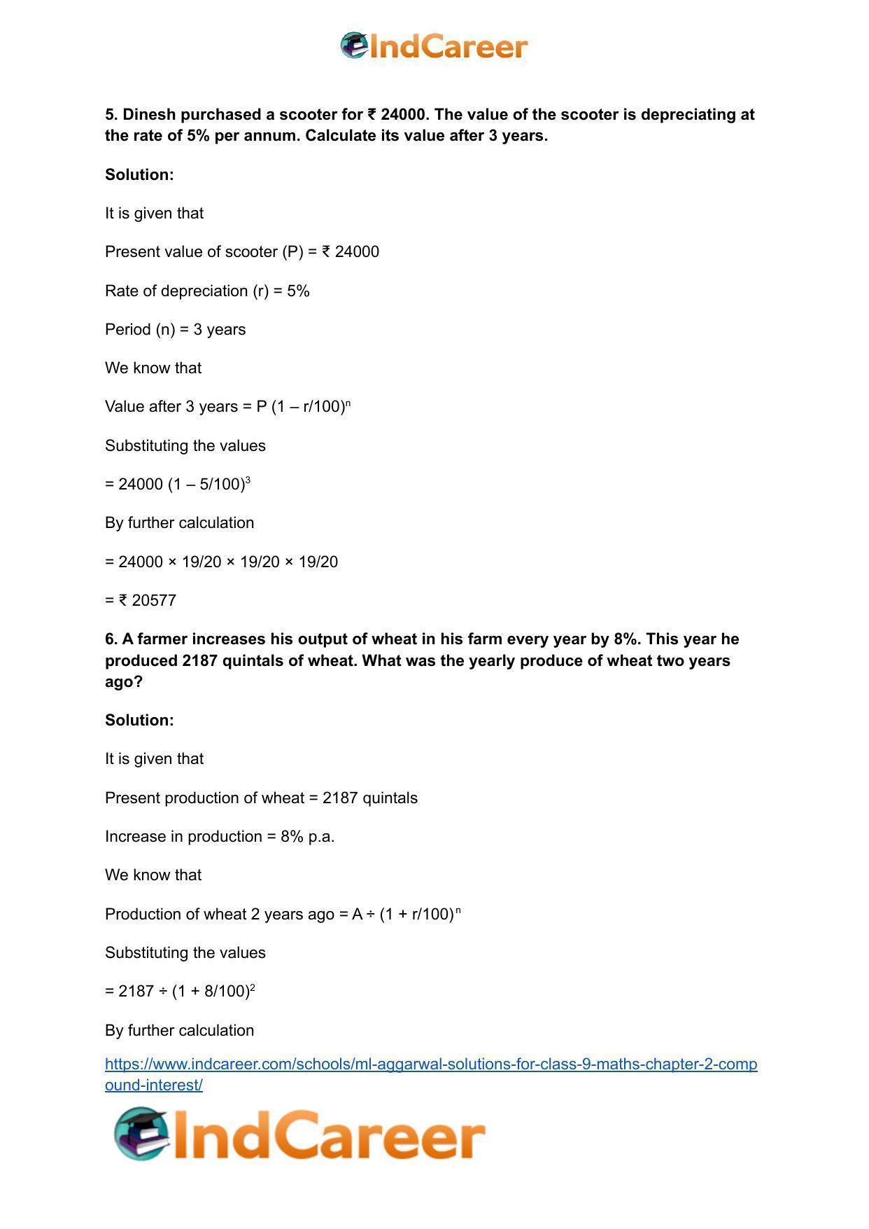 ML Aggarwal Solutions for Class 9 Maths Chapter 2- Compound Interest - Page 54