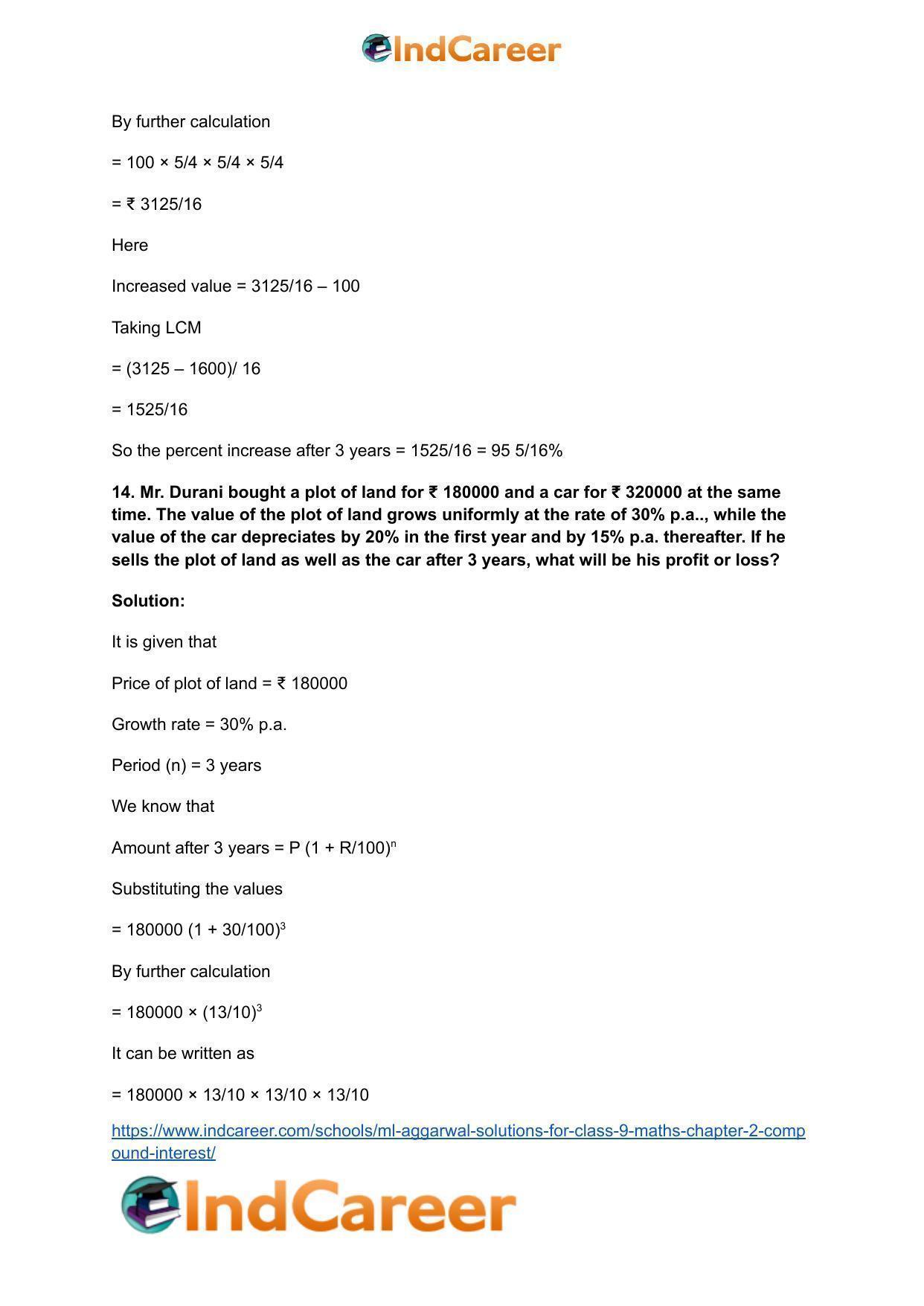 ML Aggarwal Solutions for Class 9 Maths Chapter 2- Compound Interest - Page 60