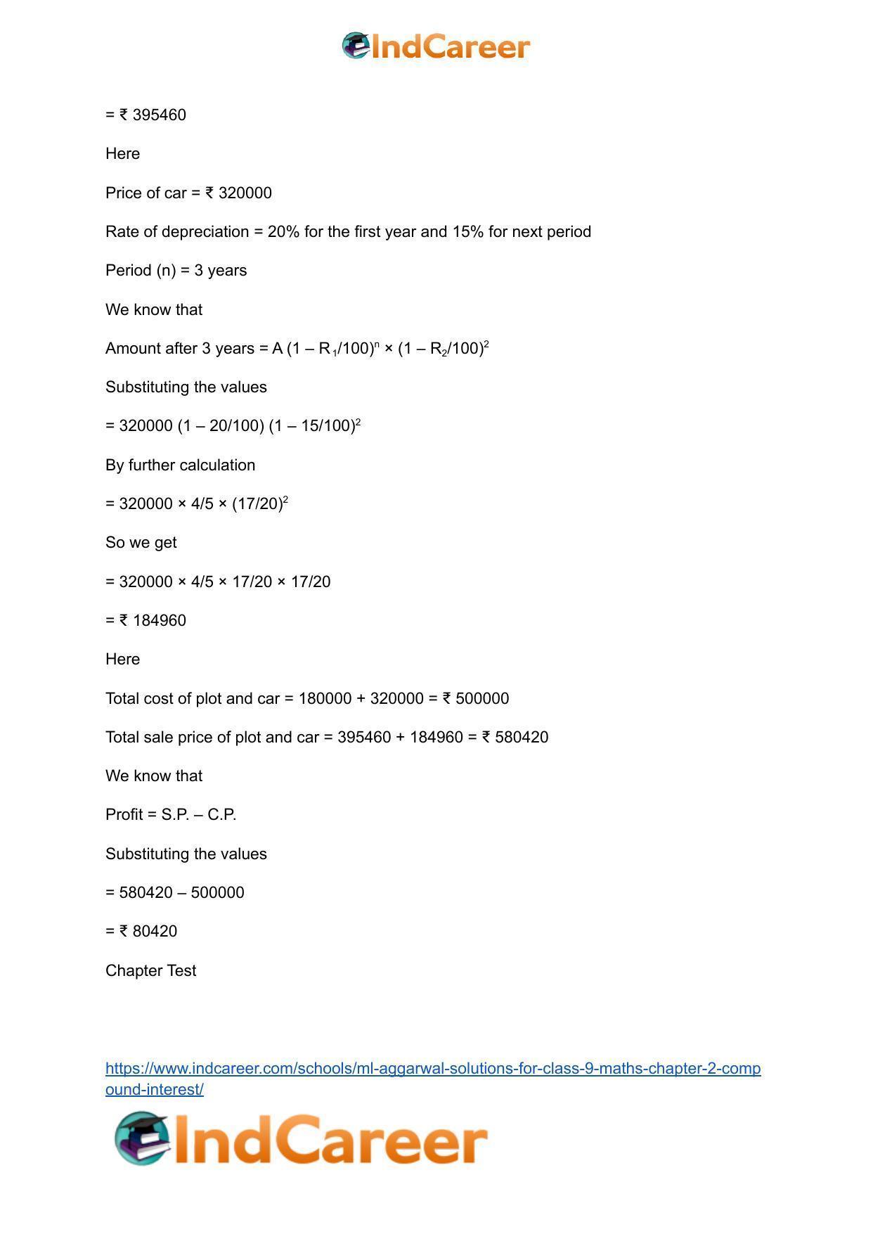 ML Aggarwal Solutions for Class 9 Maths Chapter 2- Compound Interest - Page 61