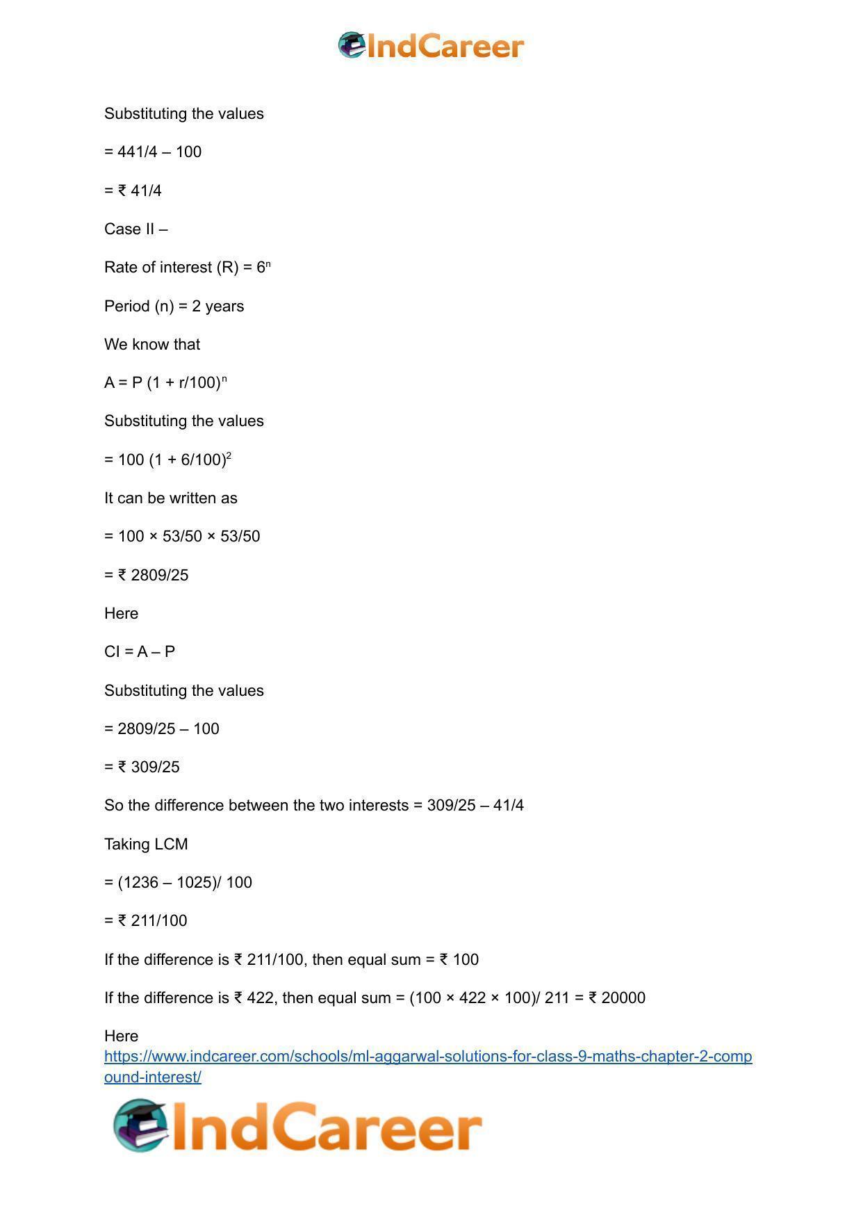 ML Aggarwal Solutions for Class 9 Maths Chapter 2- Compound Interest - Page 66
