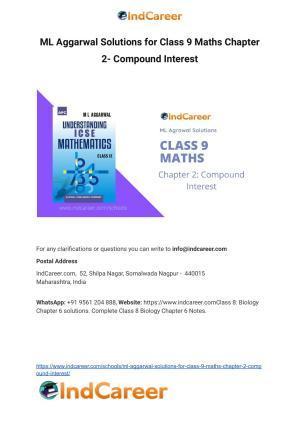 ML Aggarwal Solutions for Class 9 Maths Chapter 2- Compound Interest