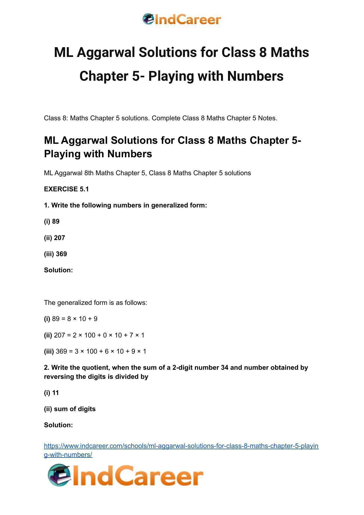ML Aggarwal Solutions for Class 8 Maths Chapter 5- Playing with Numbers - Page 2
