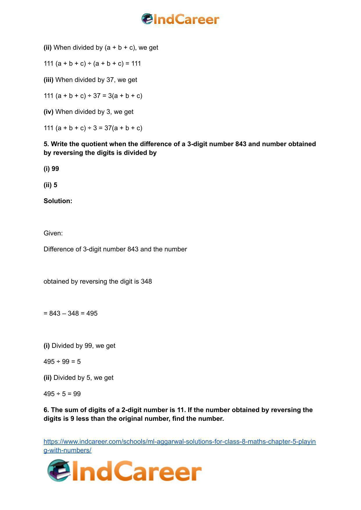 ML Aggarwal Solutions for Class 8 Maths Chapter 5- Playing with Numbers - Page 5