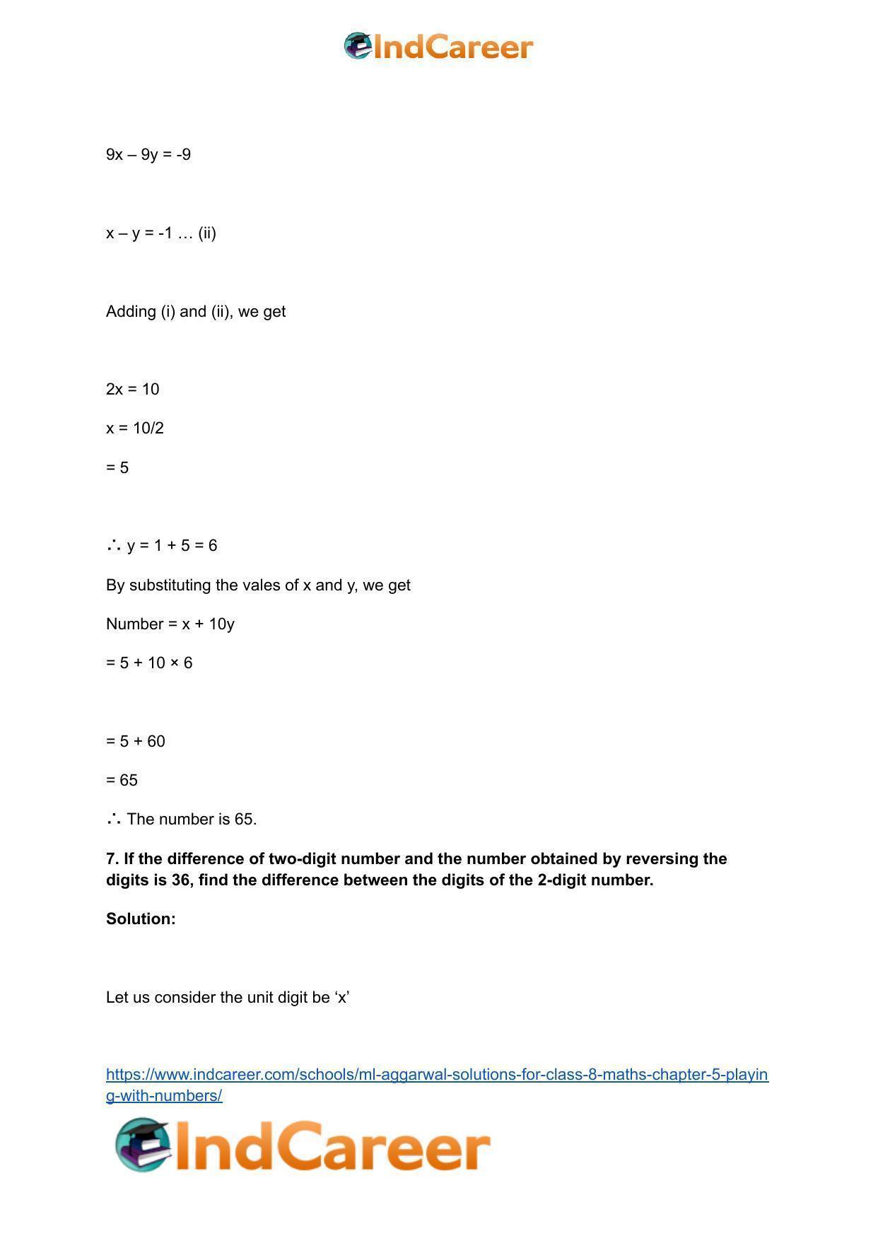 ML Aggarwal Solutions for Class 8 Maths Chapter 5- Playing with Numbers - Page 7