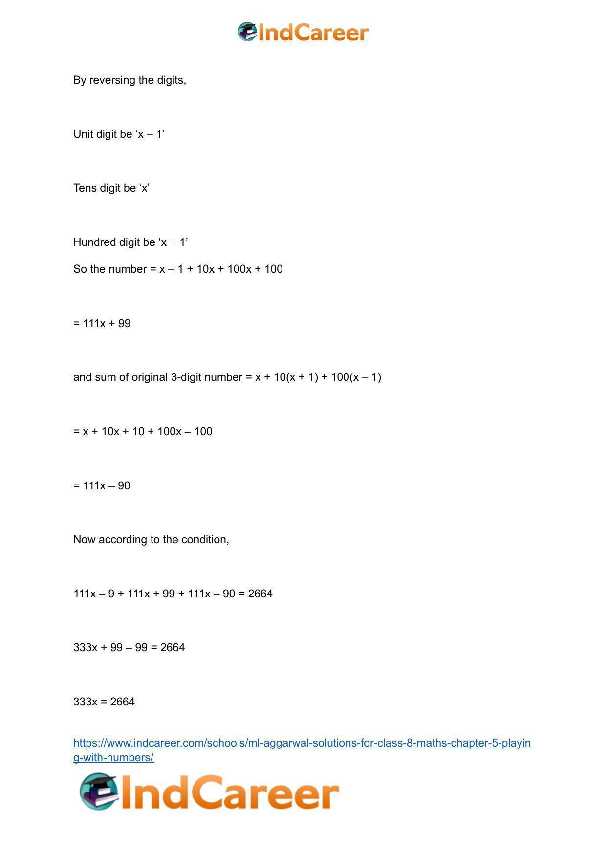 ML Aggarwal Solutions for Class 8 Maths Chapter 5- Playing with Numbers - Page 12