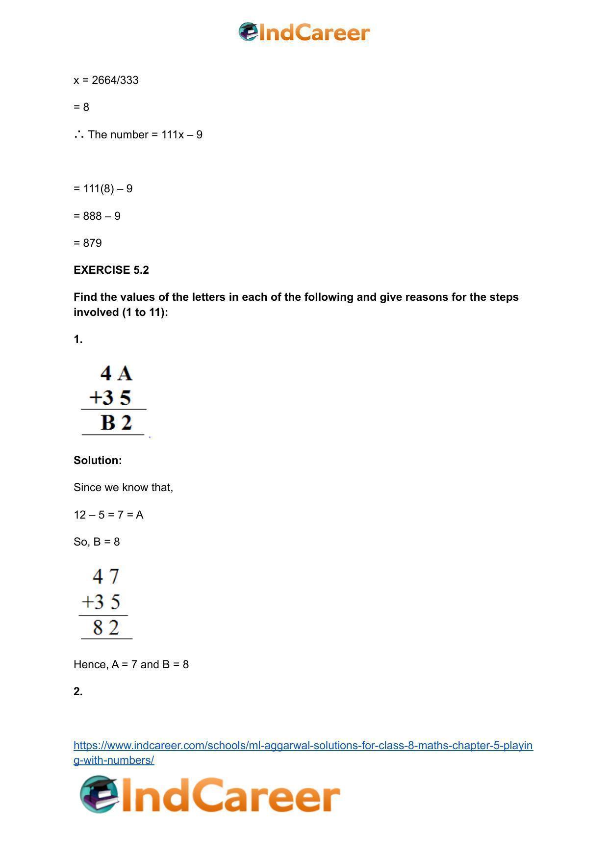 ML Aggarwal Solutions for Class 8 Maths Chapter 5- Playing with Numbers - Page 13