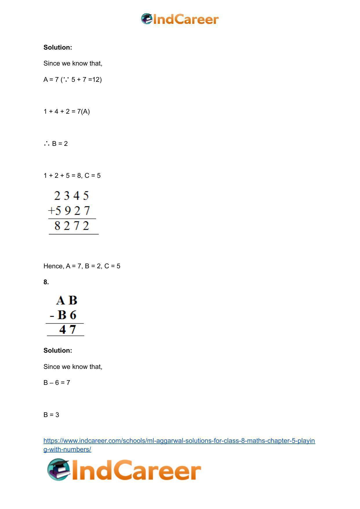 ML Aggarwal Solutions for Class 8 Maths Chapter 5- Playing with Numbers - Page 18