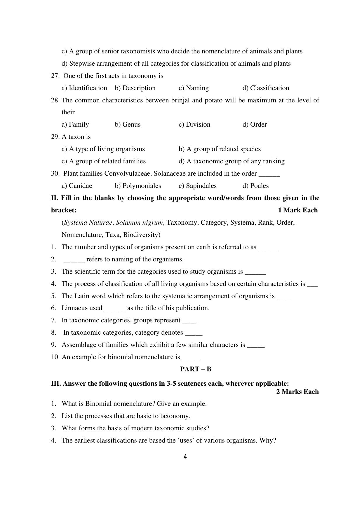 Karnataka 1st PUC Question Bank 2025 - Biology - Page 7