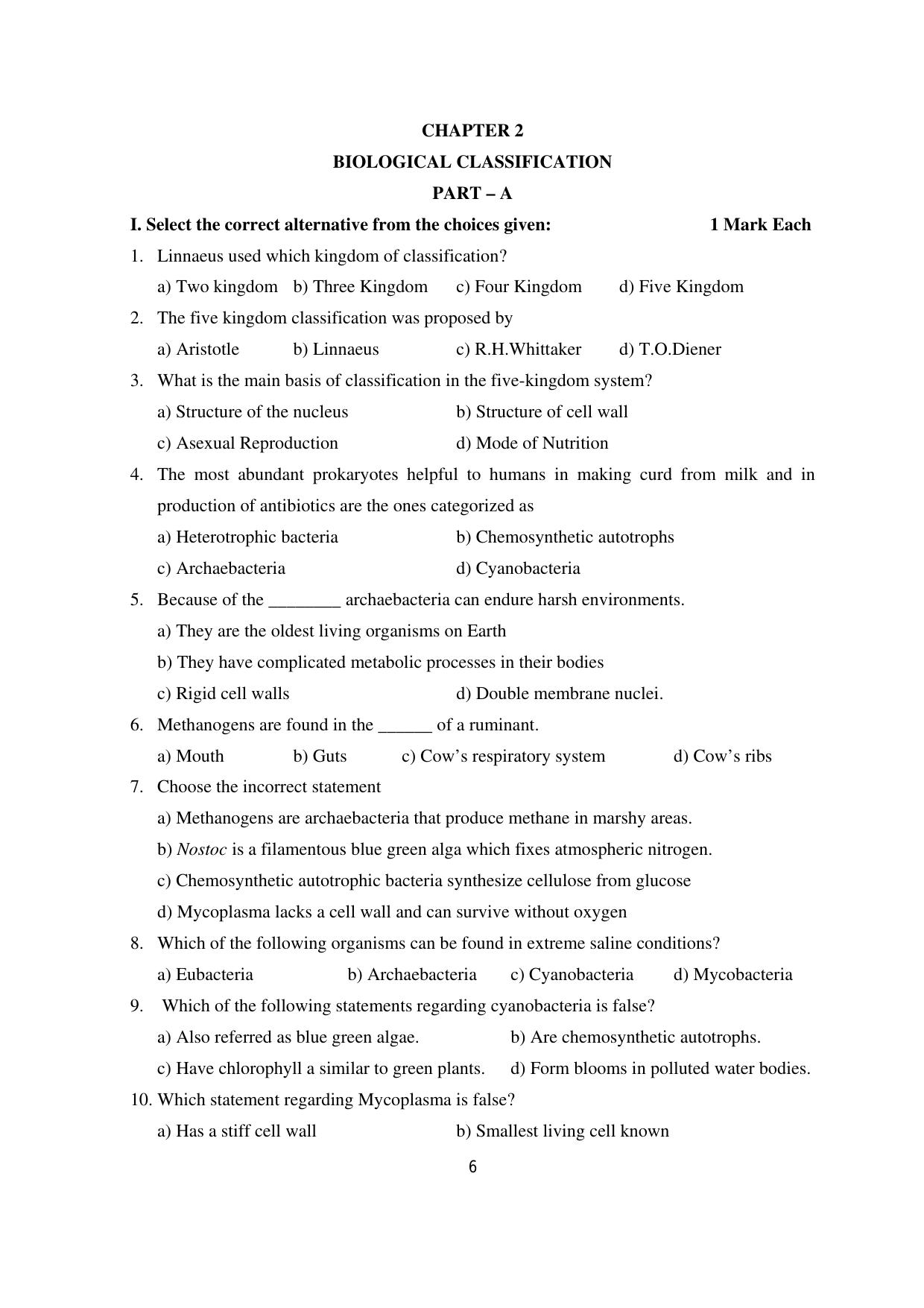 Karnataka 1st PUC Question Bank 2025 - Biology - Page 9