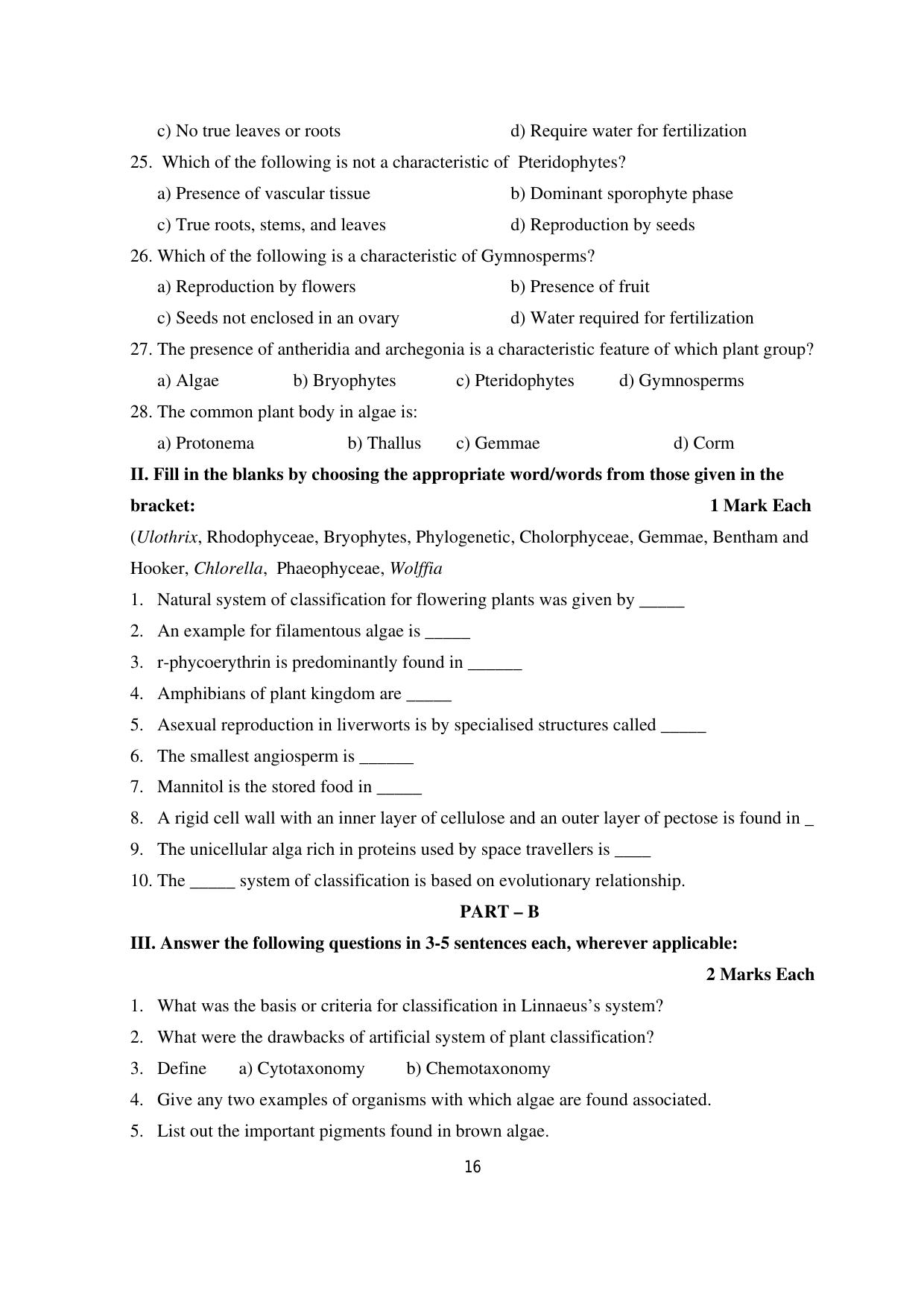 Karnataka 1st PUC Question Bank 2025 - Biology - Page 19