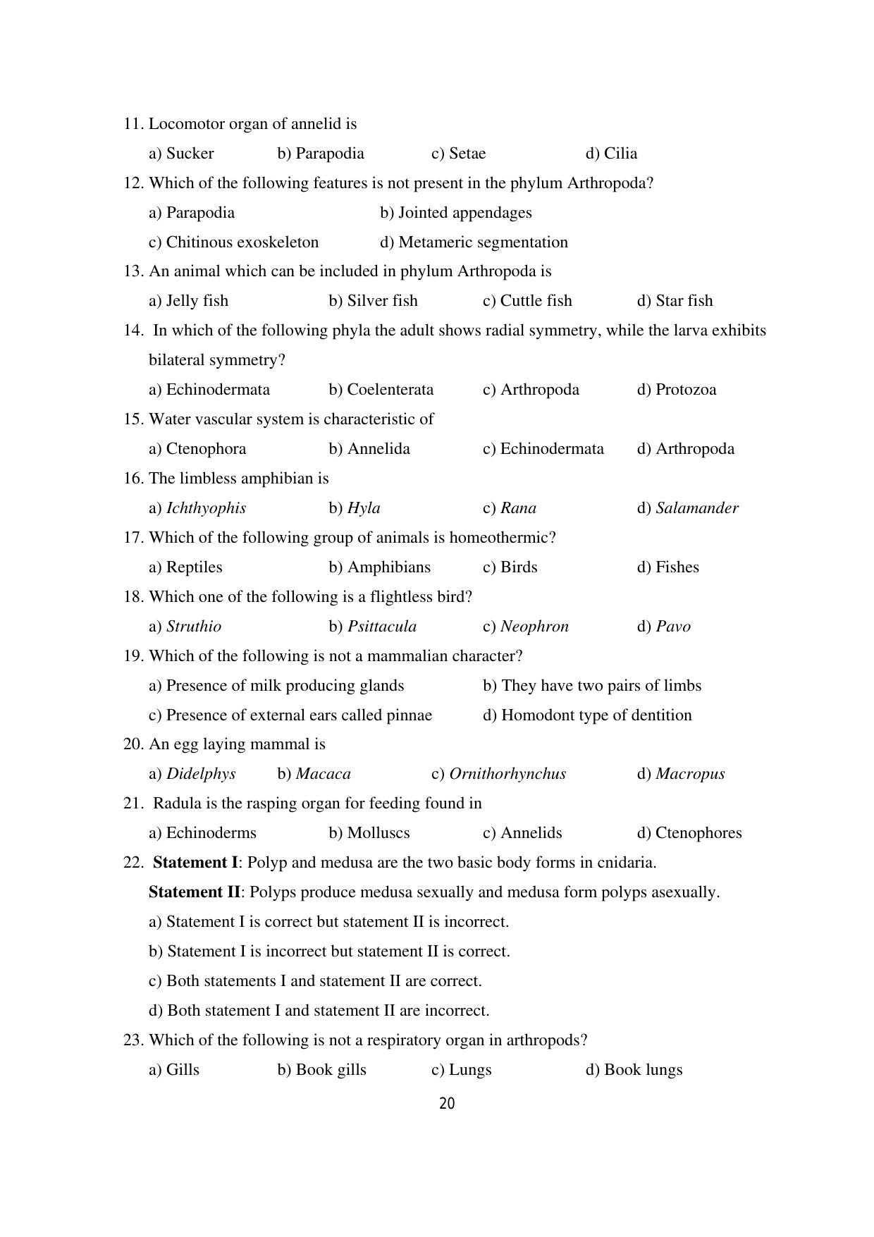 Karnataka 1st PUC Question Bank 2025 - Biology - Page 23