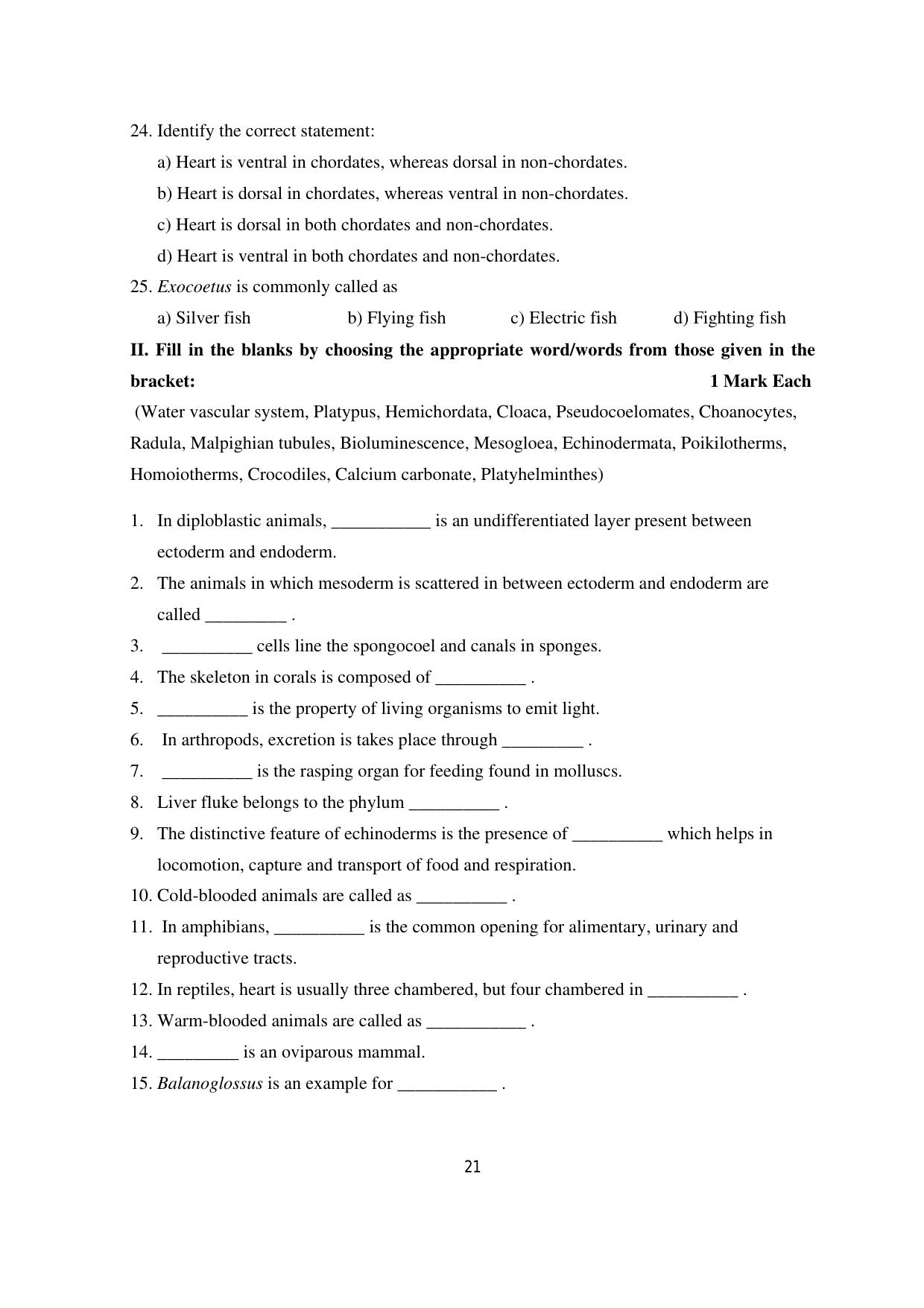 Karnataka 1st PUC Question Bank 2025 - Biology - Page 24