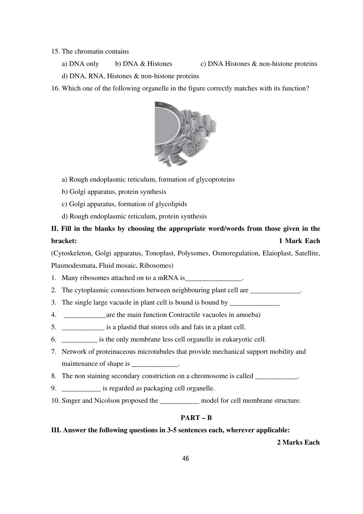 Karnataka 1st PUC Question Bank 2025 - Biology - Page 49