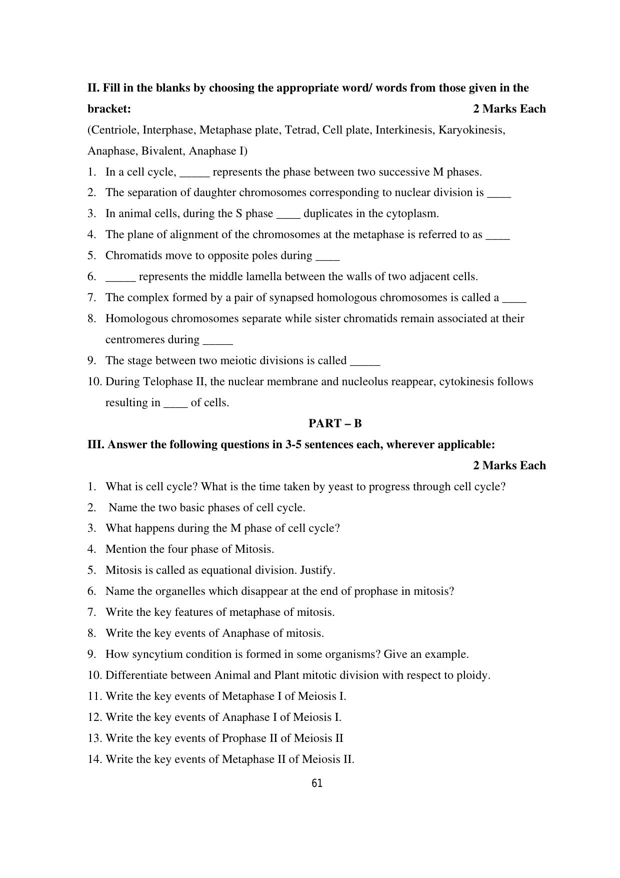 Karnataka 1st PUC Question Bank 2025 - Biology - Page 64
