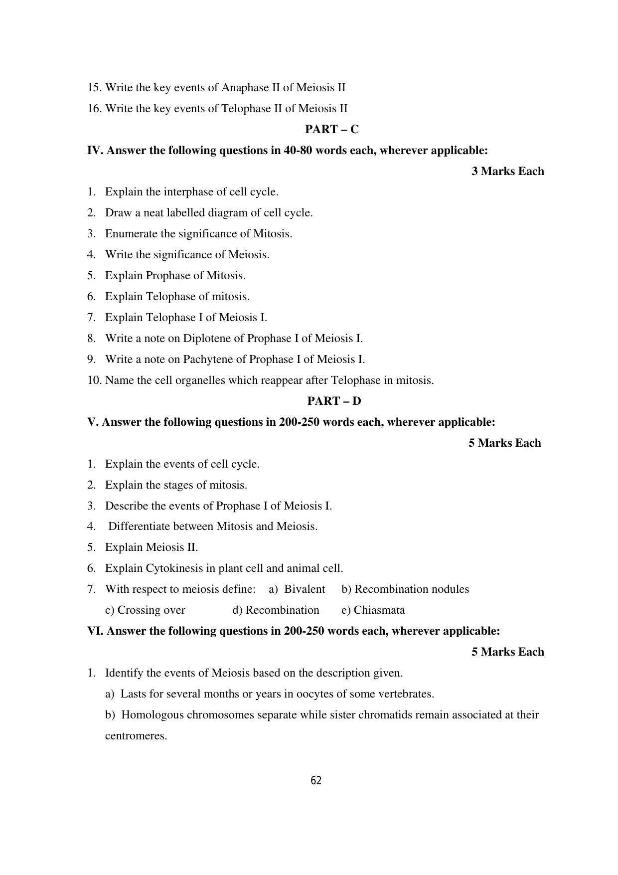 Karnataka 1st PUC Question Bank 2025 - Biology - Page 65
