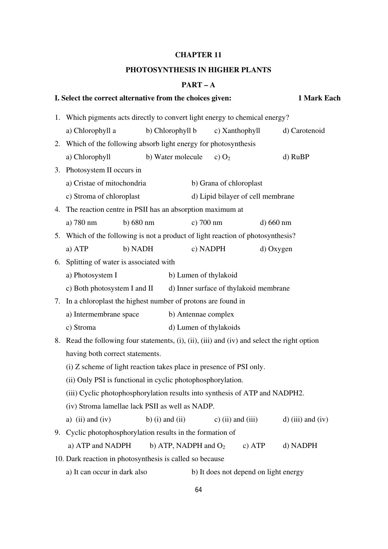 Karnataka 1st PUC Question Bank 2025 - Biology - Page 67