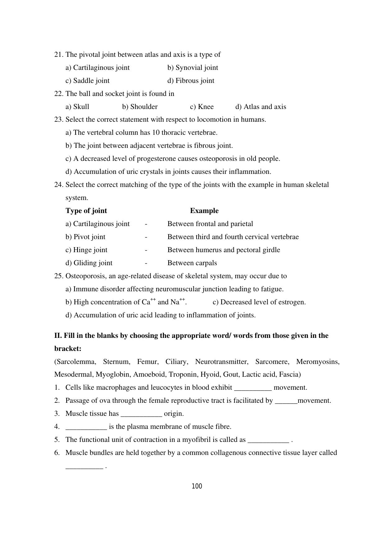 Karnataka 1st PUC Question Bank 2025 - Biology - Page 103