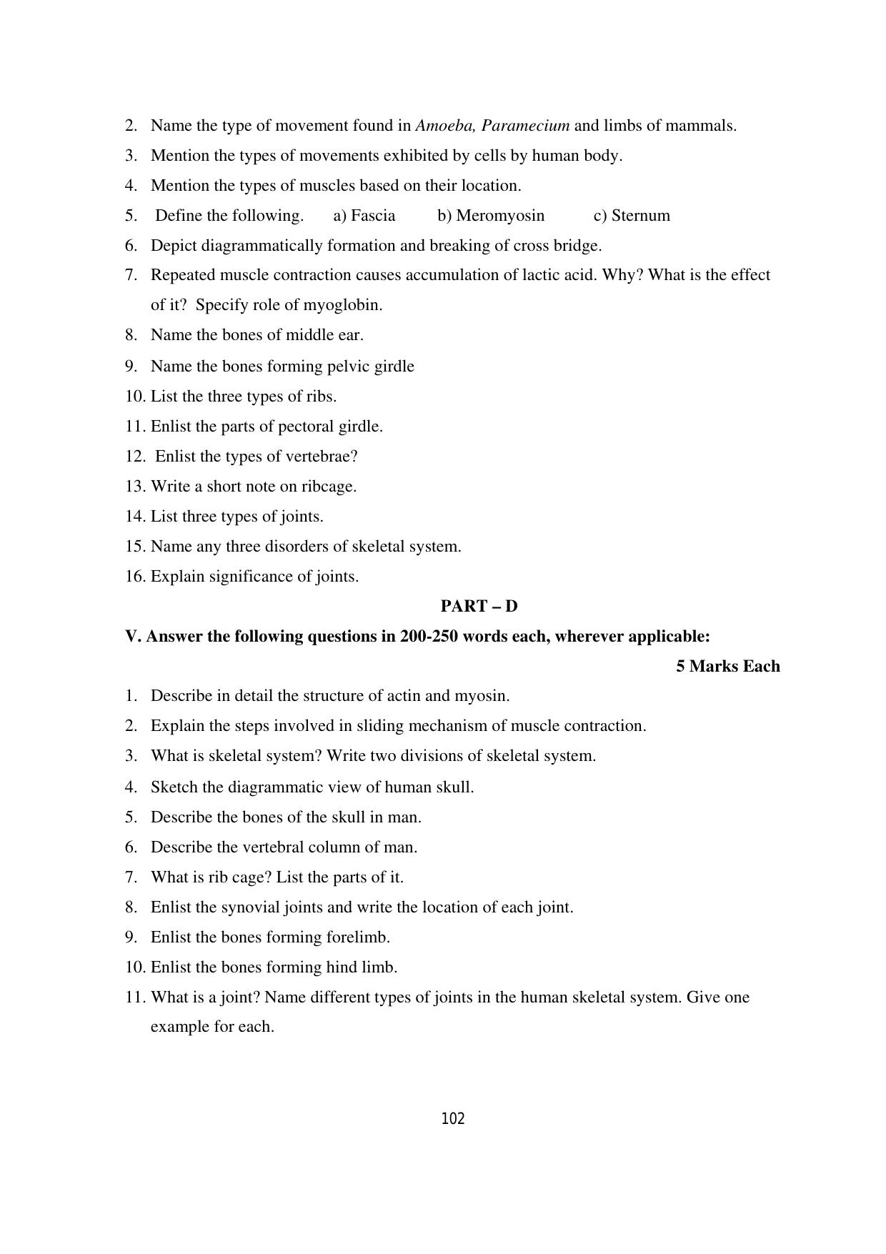 Karnataka 1st PUC Question Bank 2025 - Biology - Page 105