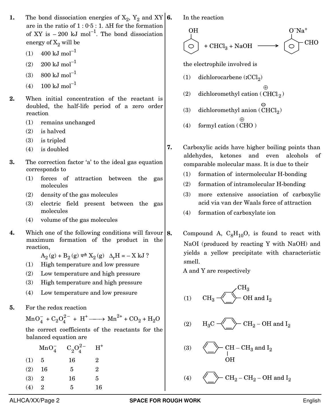 NEET English XX 2019 Question Paper - Page 2