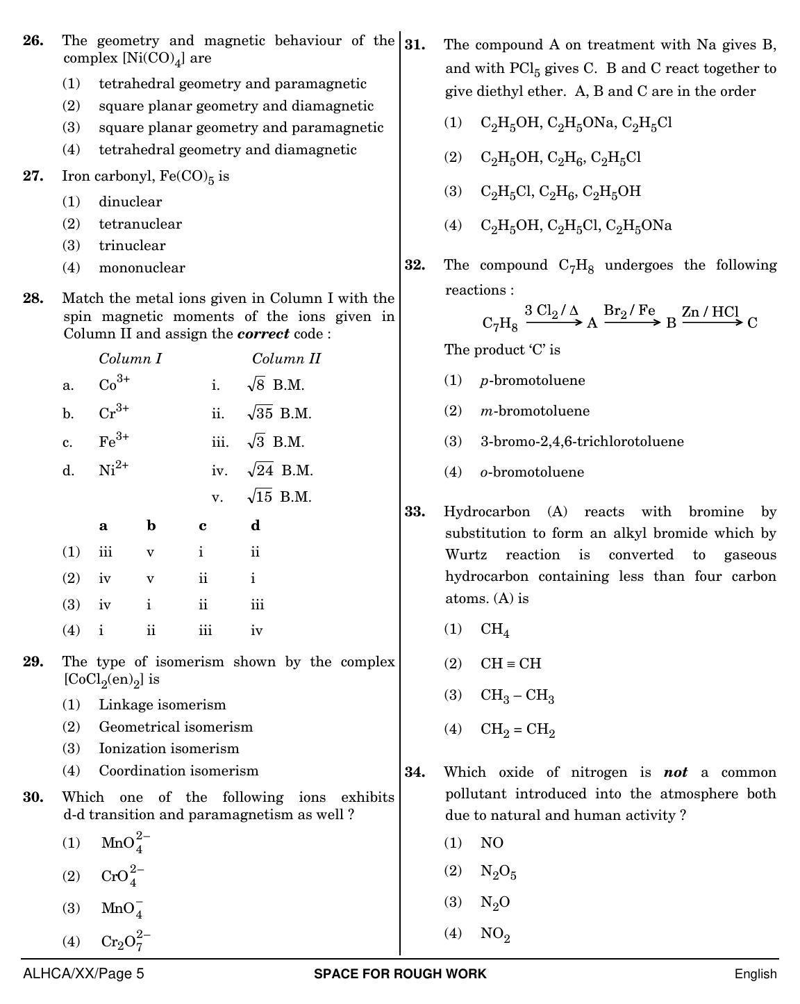 NEET English XX 2019 Question Paper - Page 5