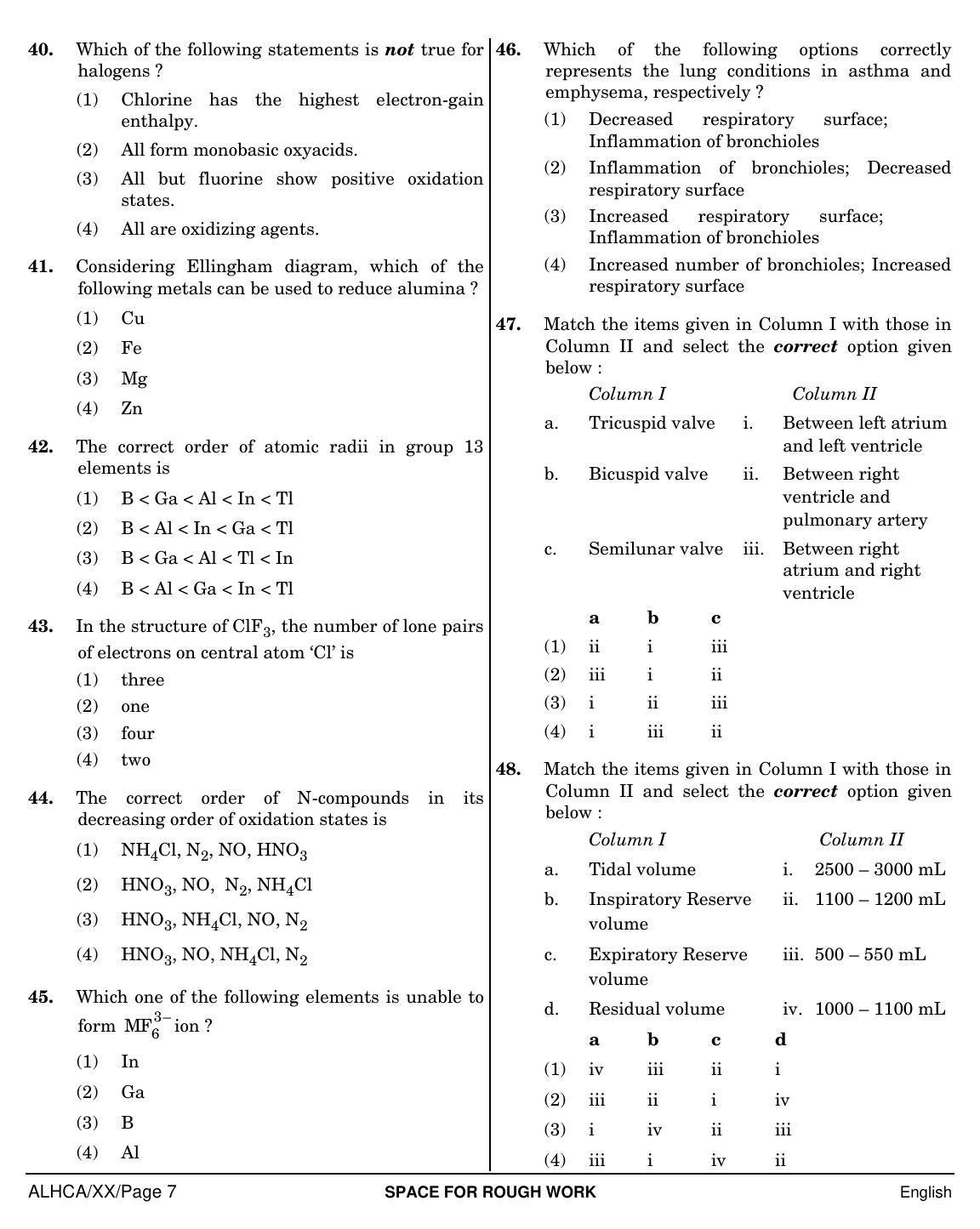 NEET English XX 2019 Question Paper - Page 7