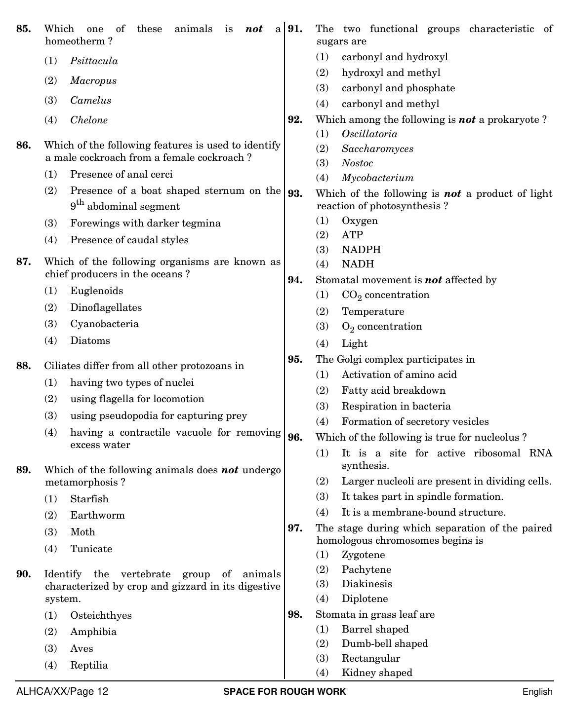 NEET English XX 2019 Question Paper - Page 12