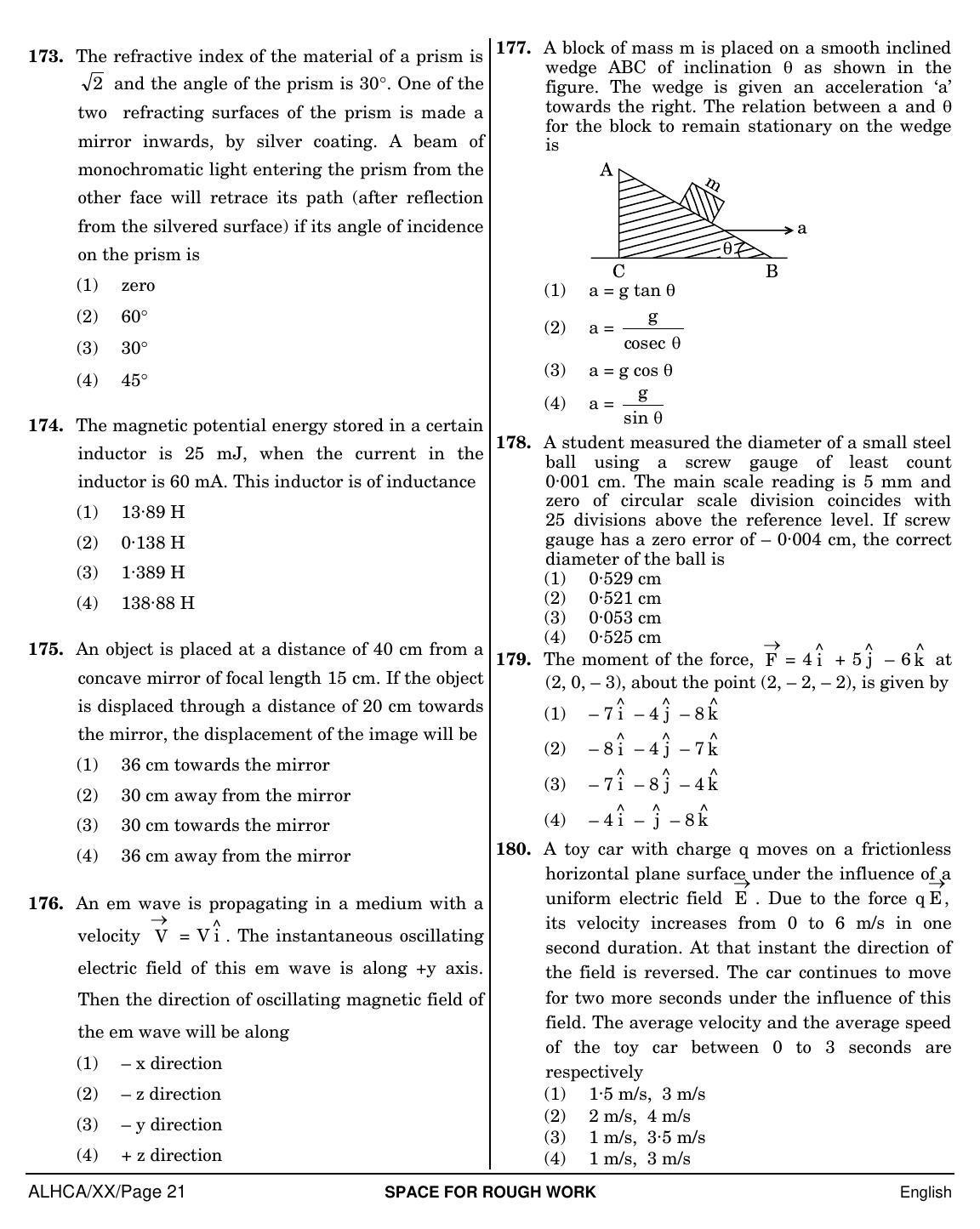 NEET English XX 2019 Question Paper - Page 21