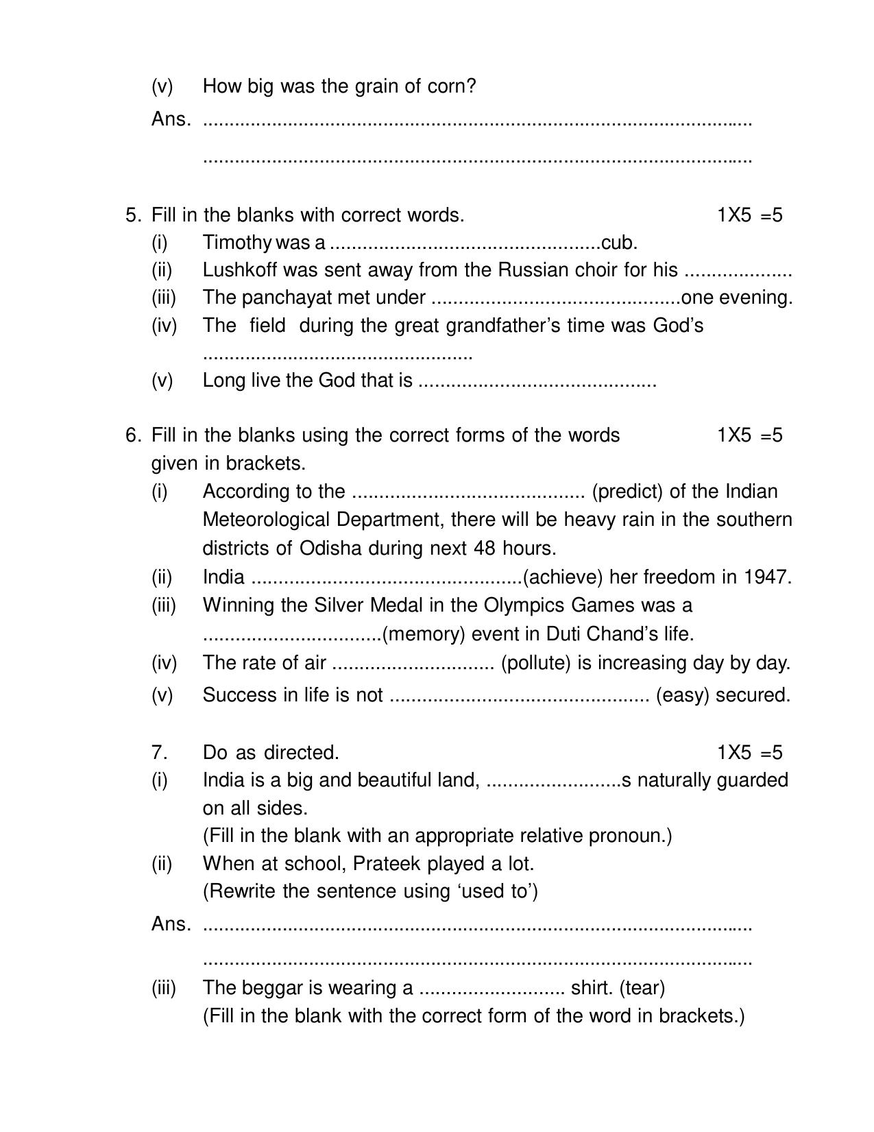 Odisha Board HSC English Sample Paper - Page 3