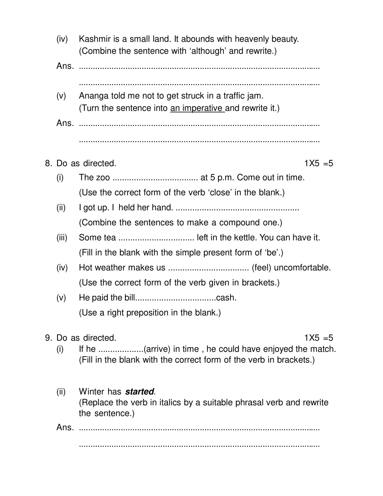 Odisha Board HSC English Sample Paper - Page 4