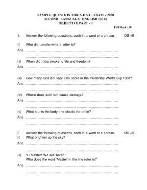 Odisha Board HSC English Sample Paper