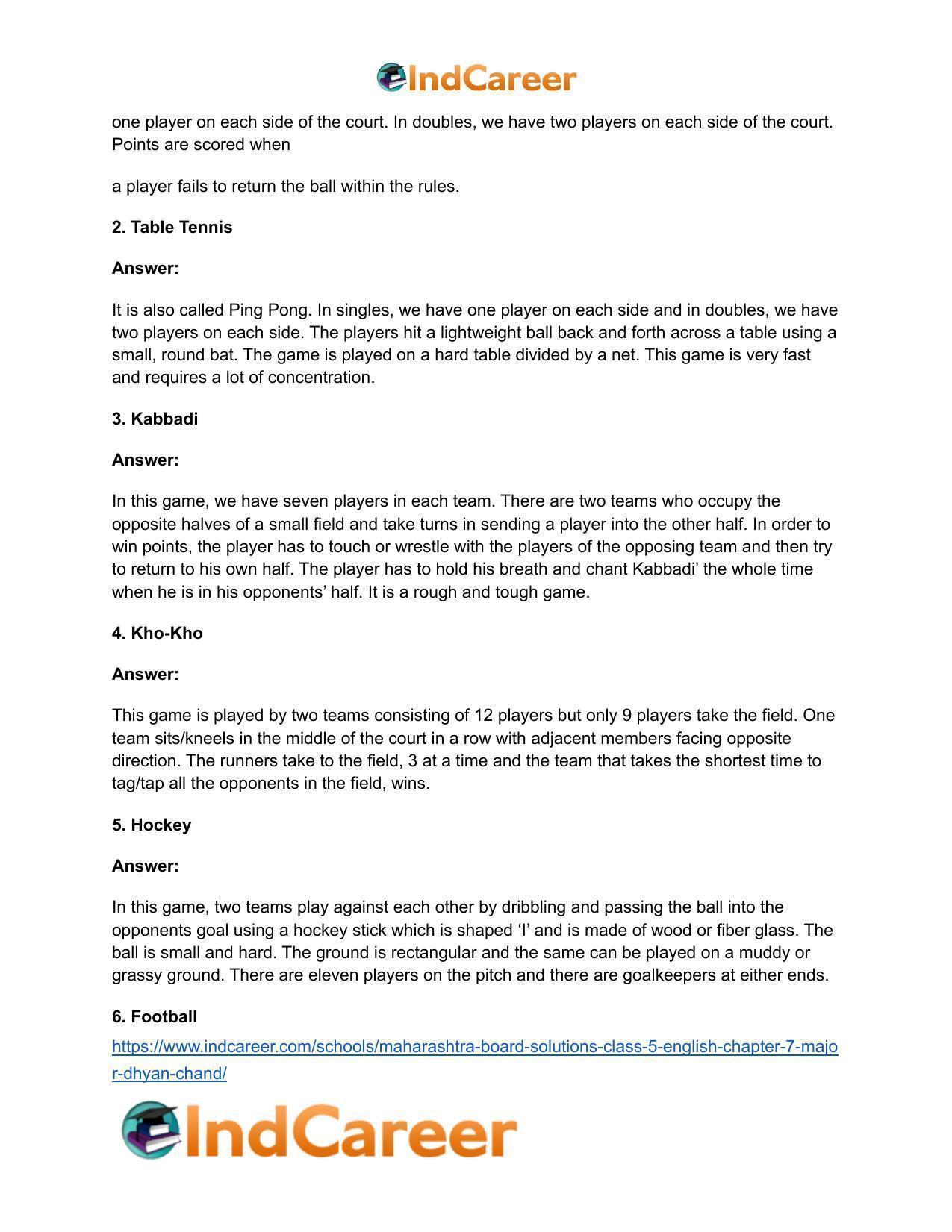 Maharashtra Board Solutions Class 5-English: Chapter 7- Major Dhyan Chand - Page 4