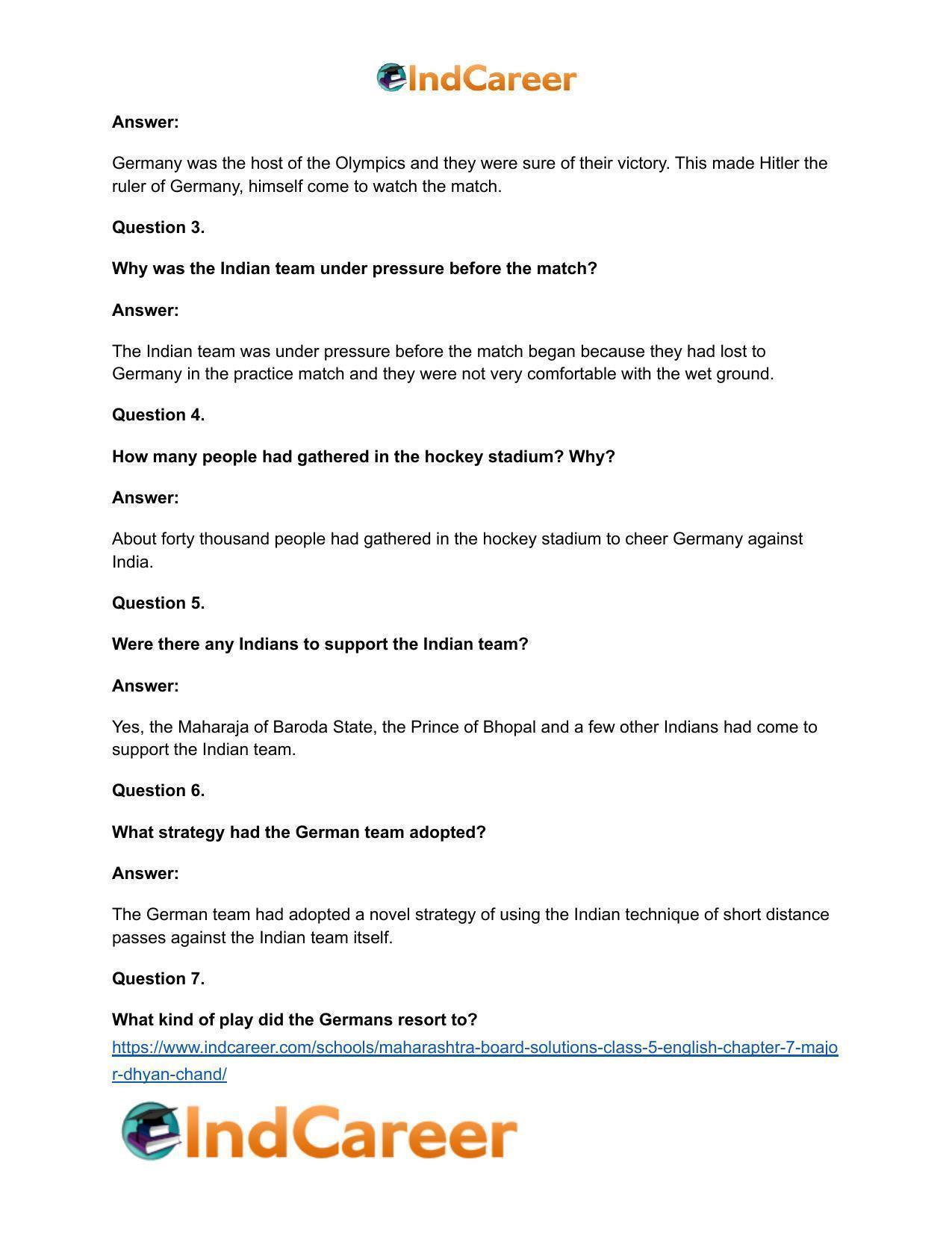 Maharashtra Board Solutions Class 5-English: Chapter 7- Major Dhyan Chand - Page 7