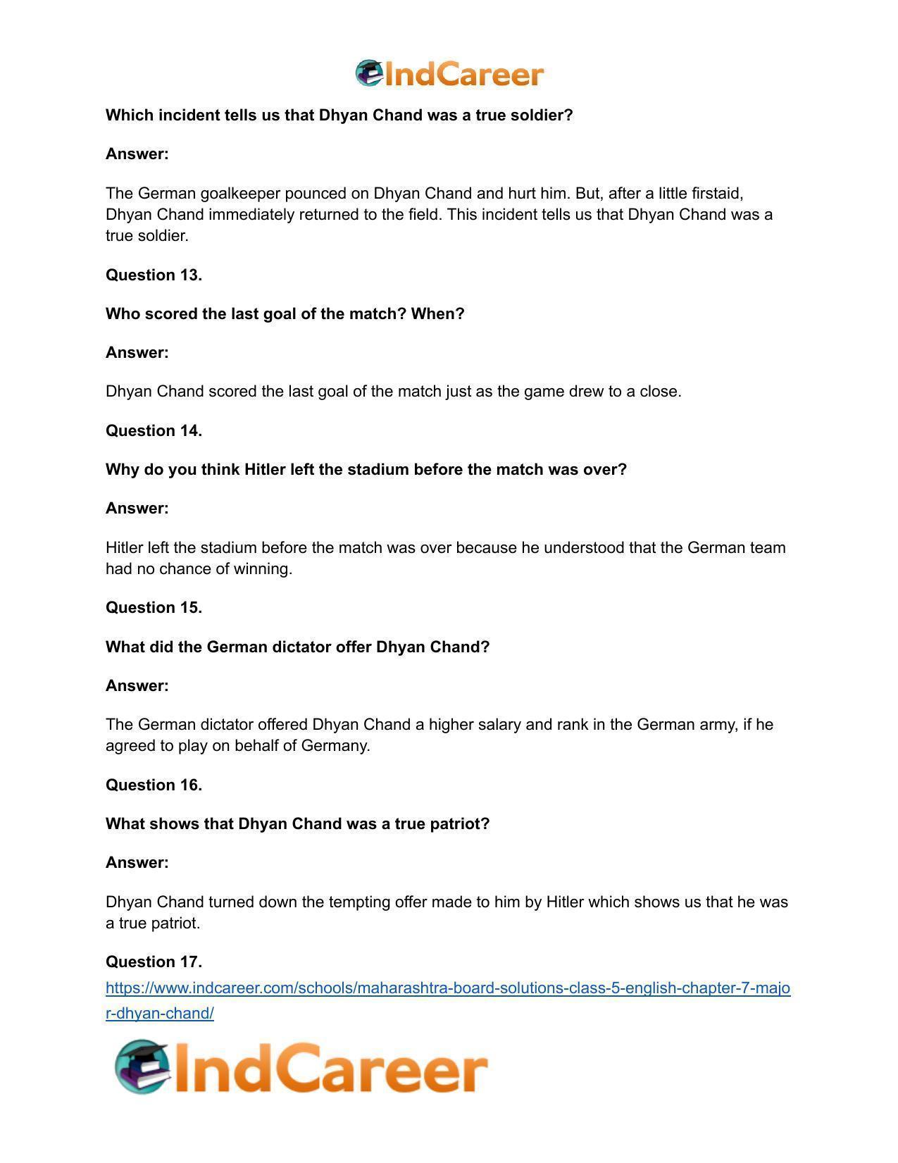 Maharashtra Board Solutions Class 5-English: Chapter 7- Major Dhyan Chand - Page 9