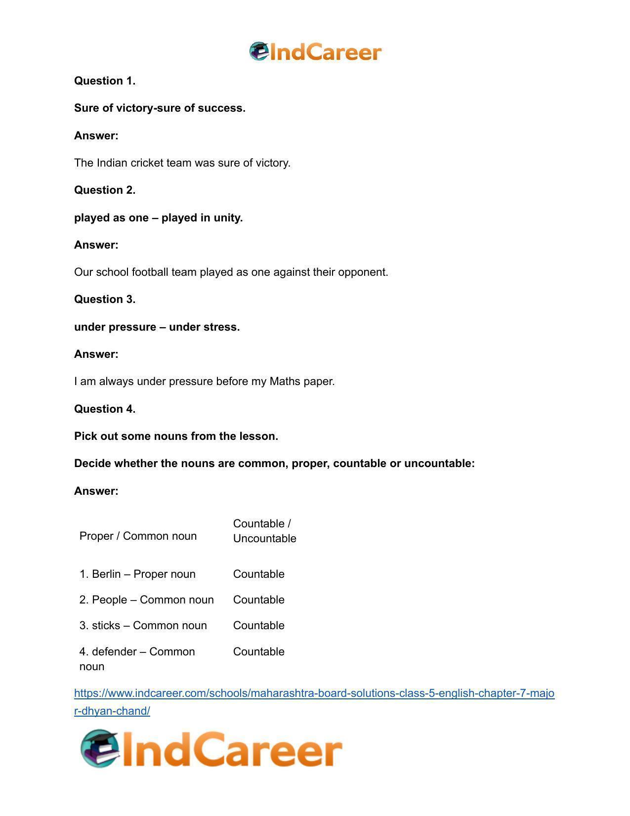 Maharashtra Board Solutions Class 5-English: Chapter 7- Major Dhyan Chand - Page 12