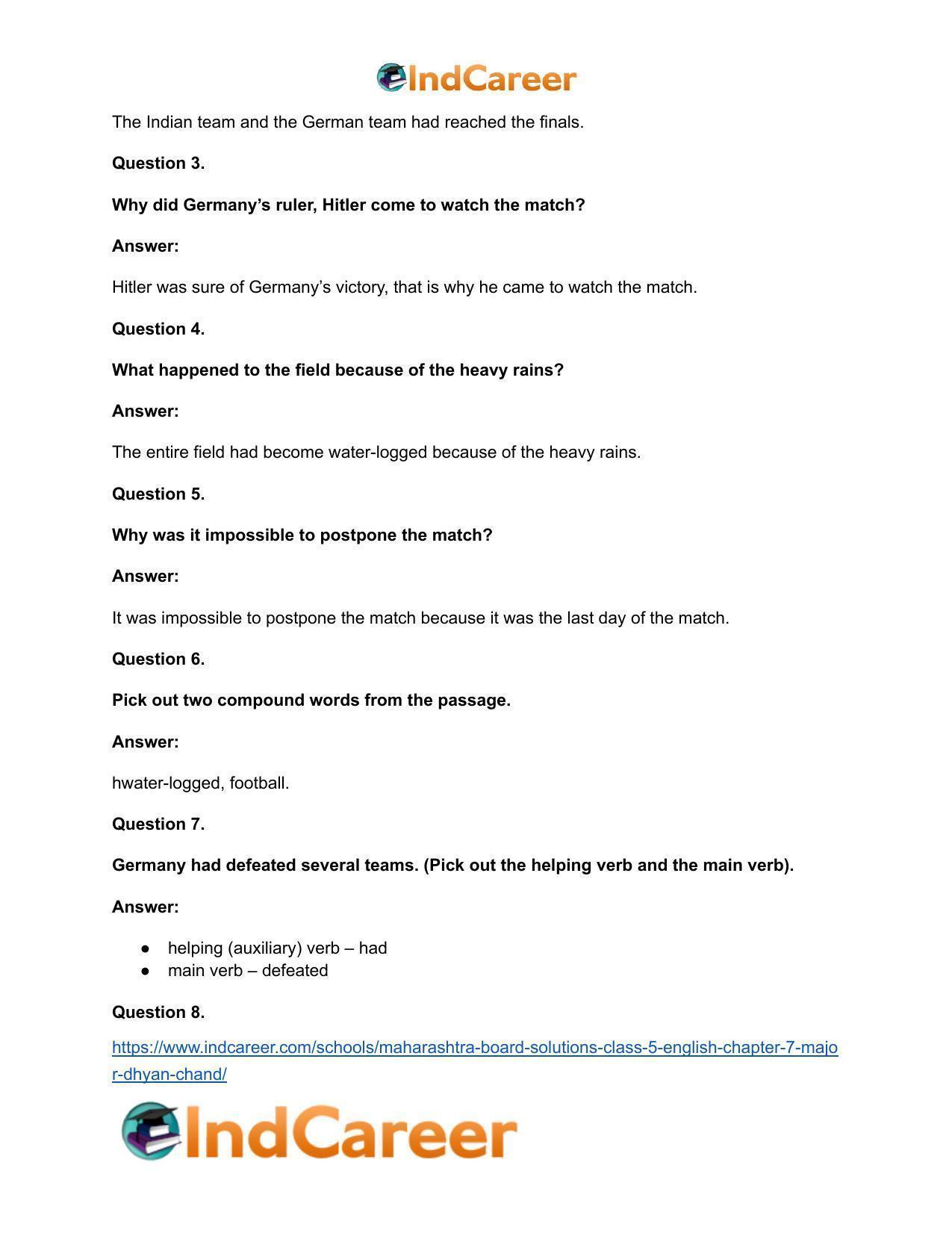 Maharashtra Board Solutions Class 5-English: Chapter 7- Major Dhyan Chand - Page 15