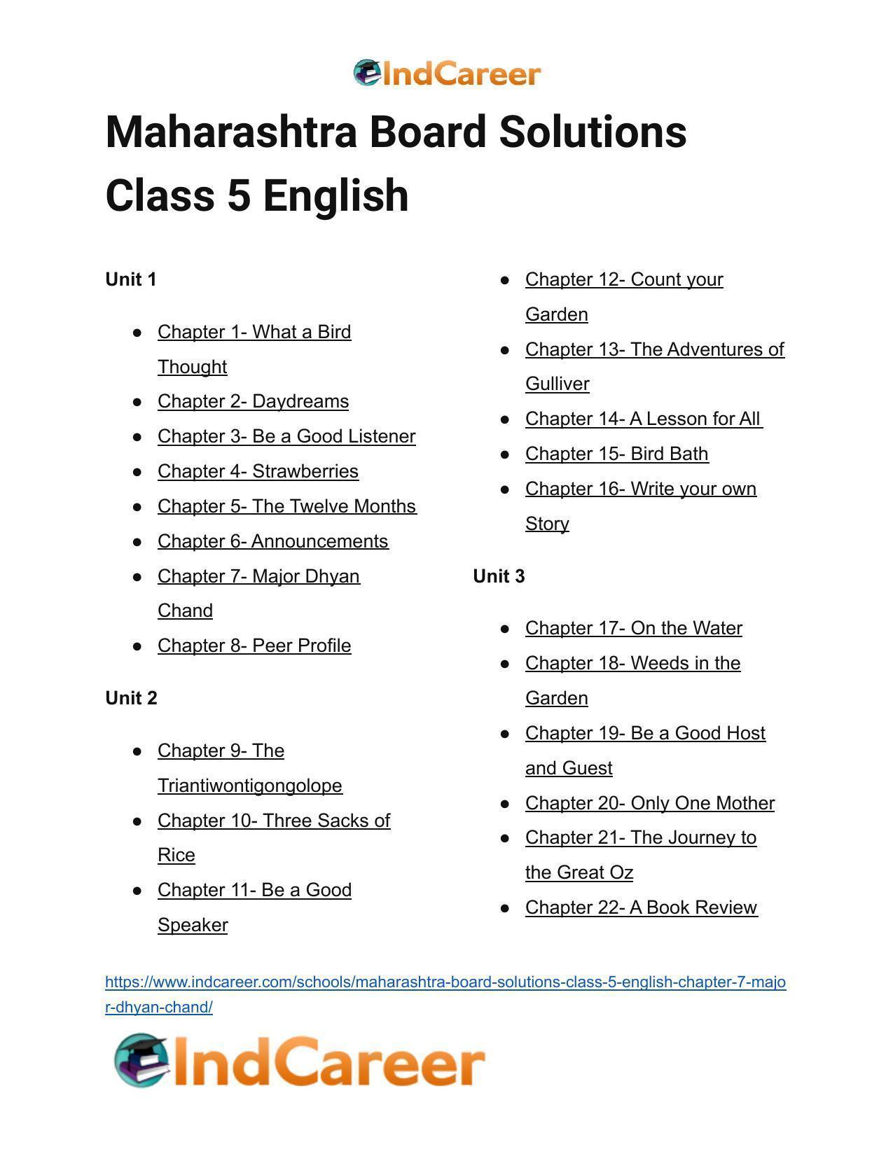Maharashtra Board Solutions Class 5-English: Chapter 7- Major Dhyan Chand - Page 19
