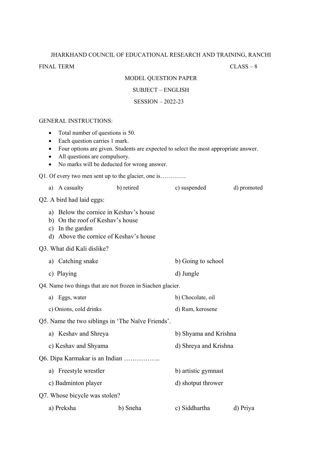 JAC Board Class 8th 2023 Model Paper - Page 9