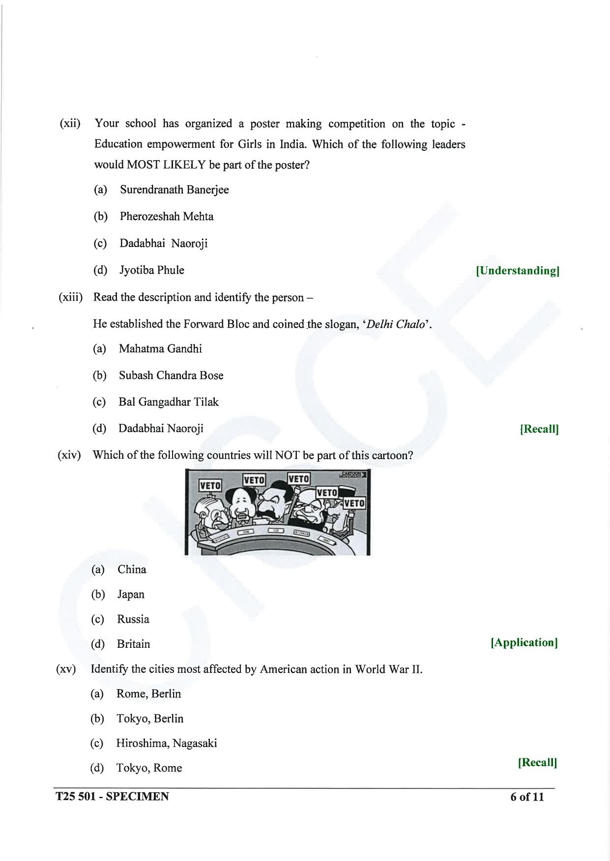 ICSE Class 10 2025 History and Civics (QP & MS) Specimen Paper - Page 6
