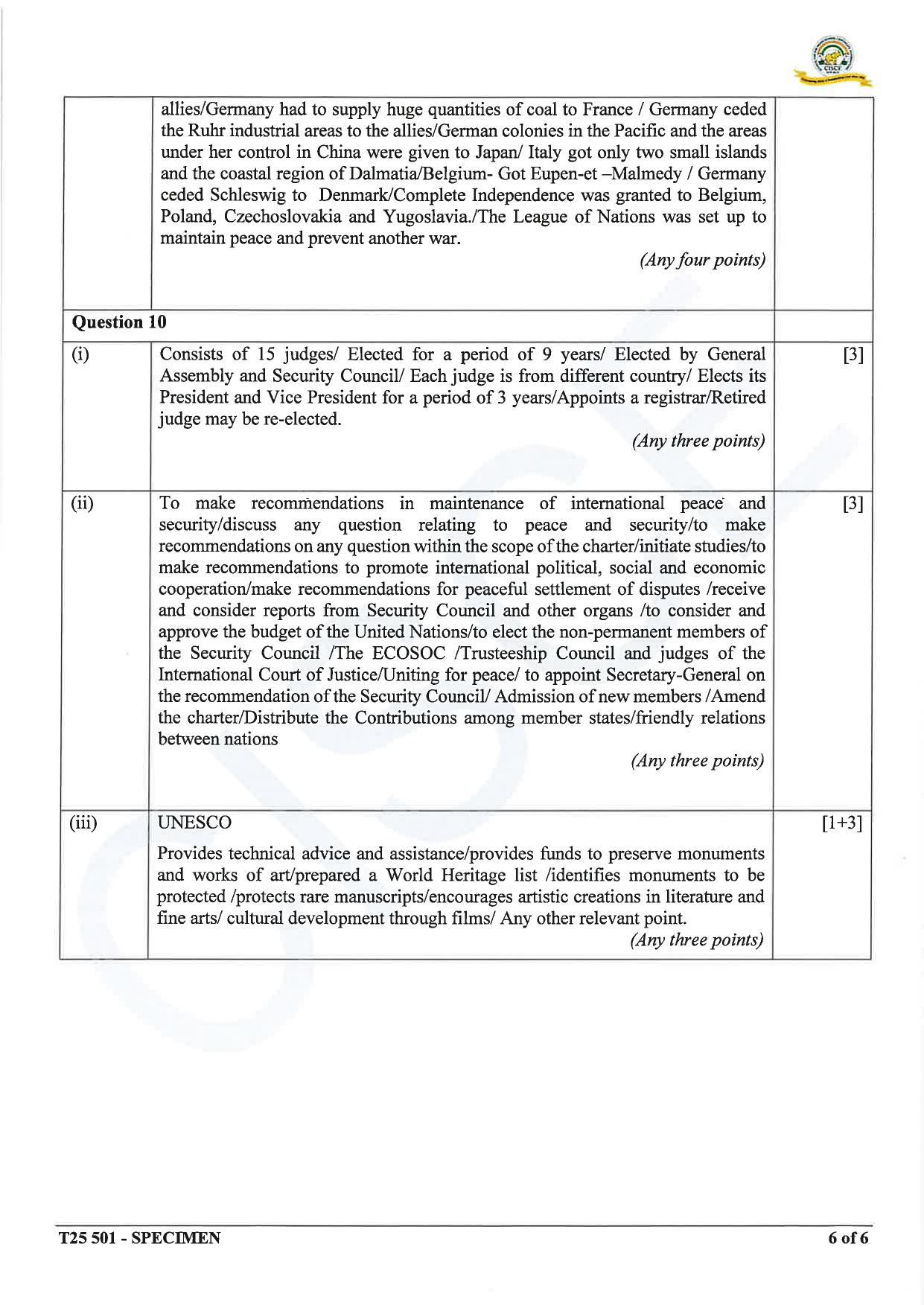 ICSE Class 10 2025 History and Civics (QP & MS) Specimen Paper - Page 17