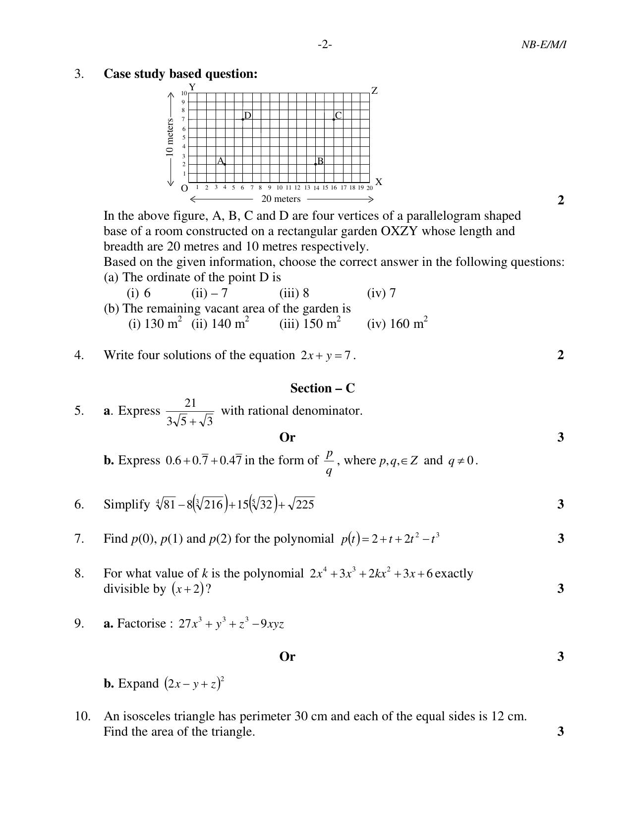 NBSE Class IX Final Examination 2022 Phase 1 Question Paper (All Subjects) - Page 7