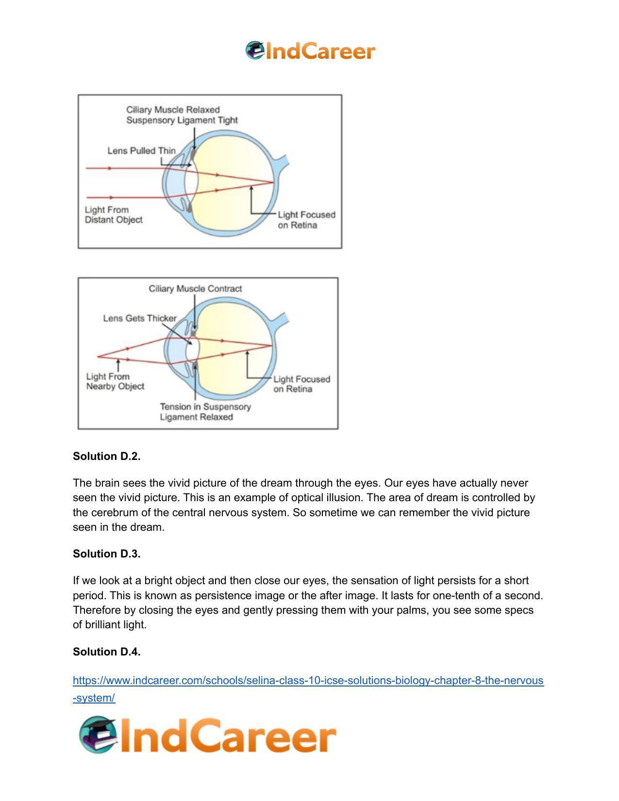 Selina Class 10 ICSE Solutions Biology : Chapter 8- The Nervous System - Page 14