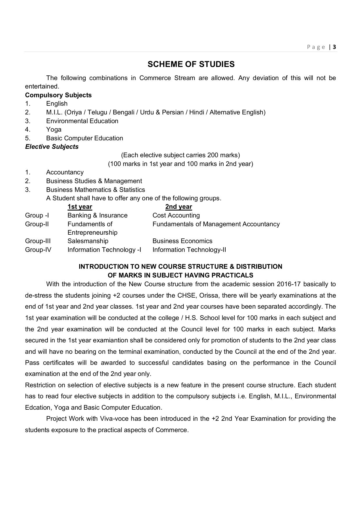 CHSE Odisha Class 12 Syllabus for Commerce - Page 3