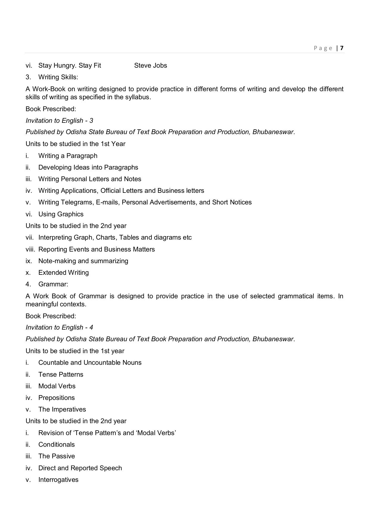 CHSE Odisha Class 12 Syllabus for Commerce - Page 7