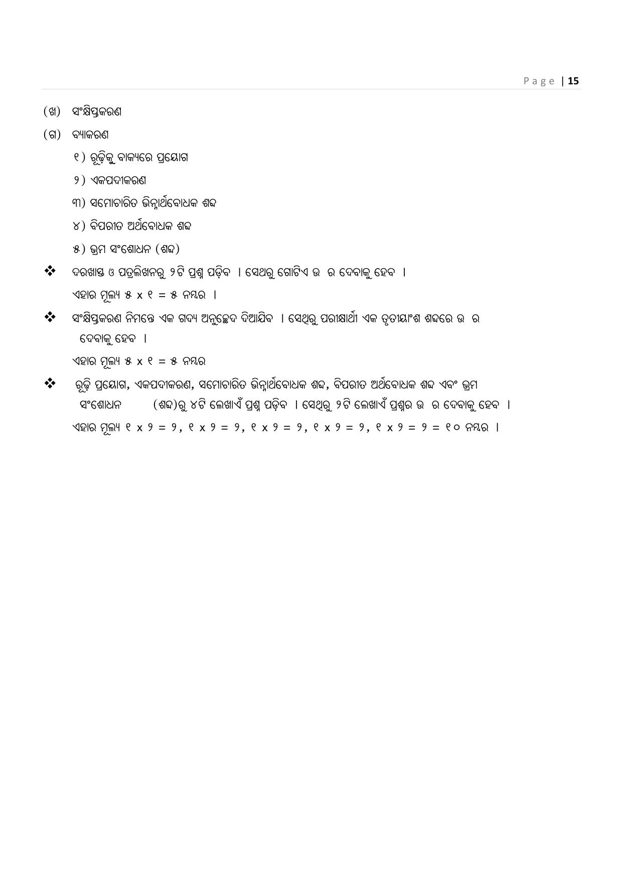 CHSE Odisha Class 12 Syllabus for Commerce - Page 15