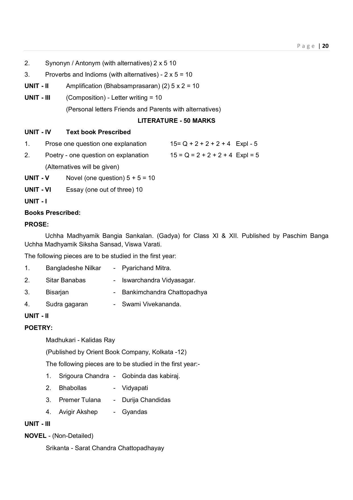 CHSE Odisha Class 12 Syllabus for Commerce - Page 20