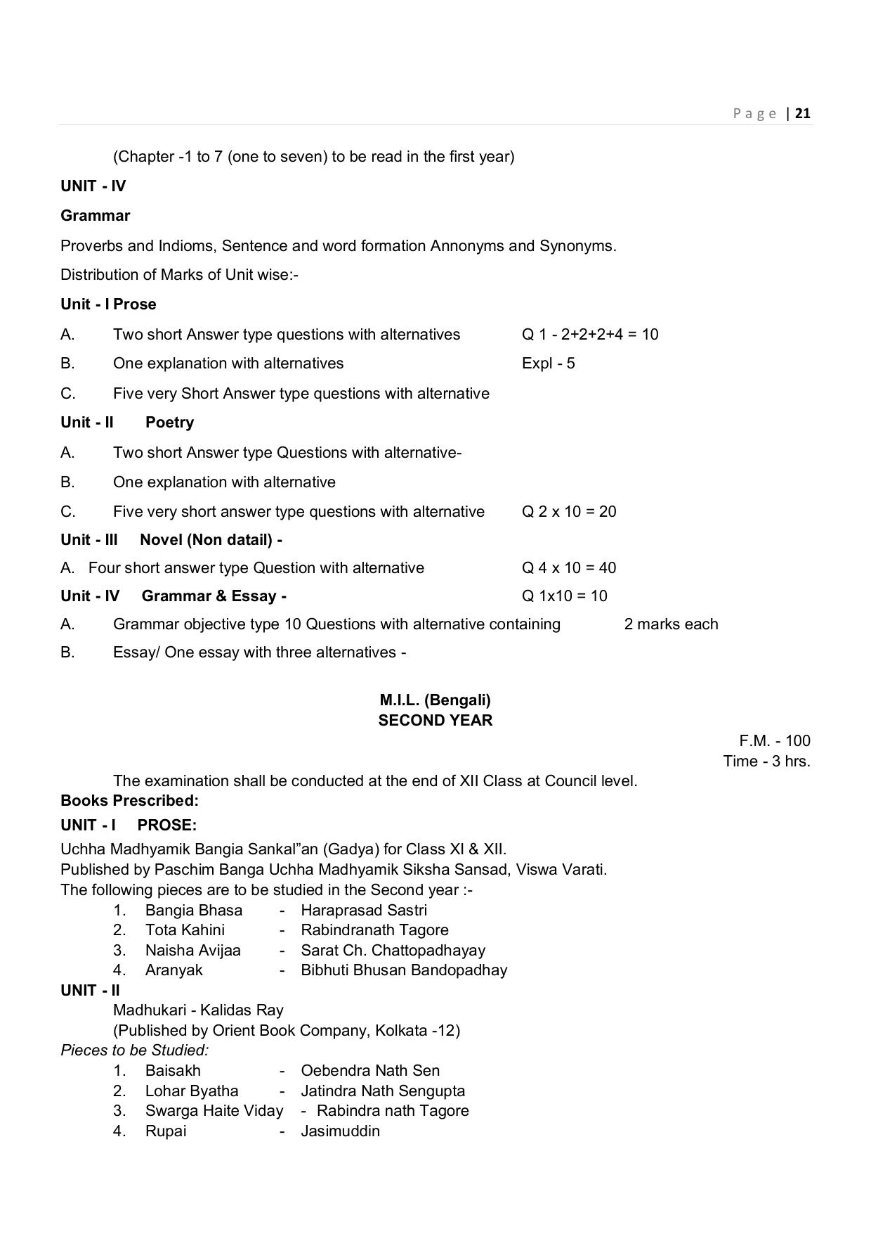 CHSE Odisha Class 12 Syllabus for Commerce - Page 21