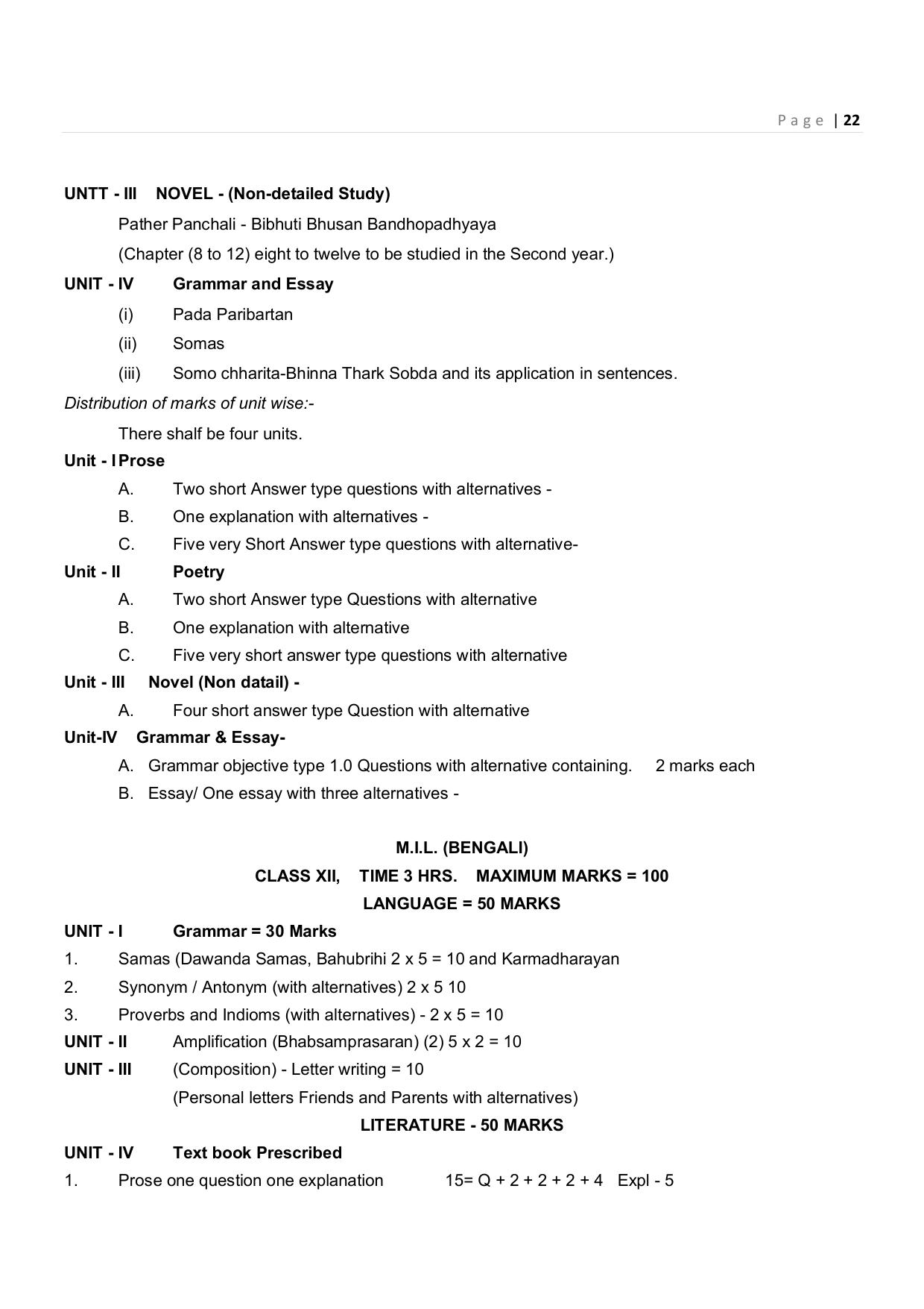 CHSE Odisha Class 12 Syllabus for Commerce - Page 22