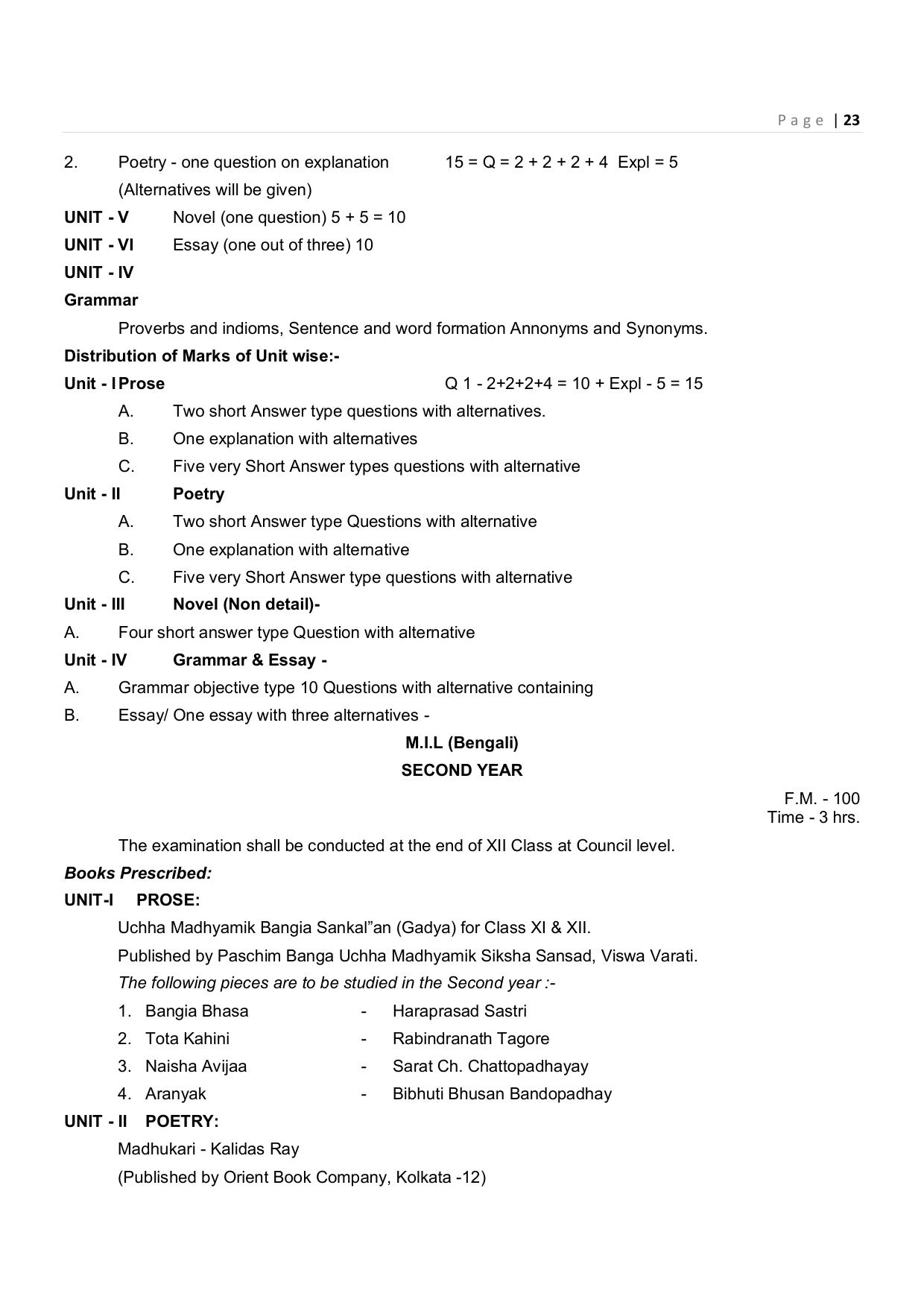 CHSE Odisha Class 12 Syllabus for Commerce - Page 23