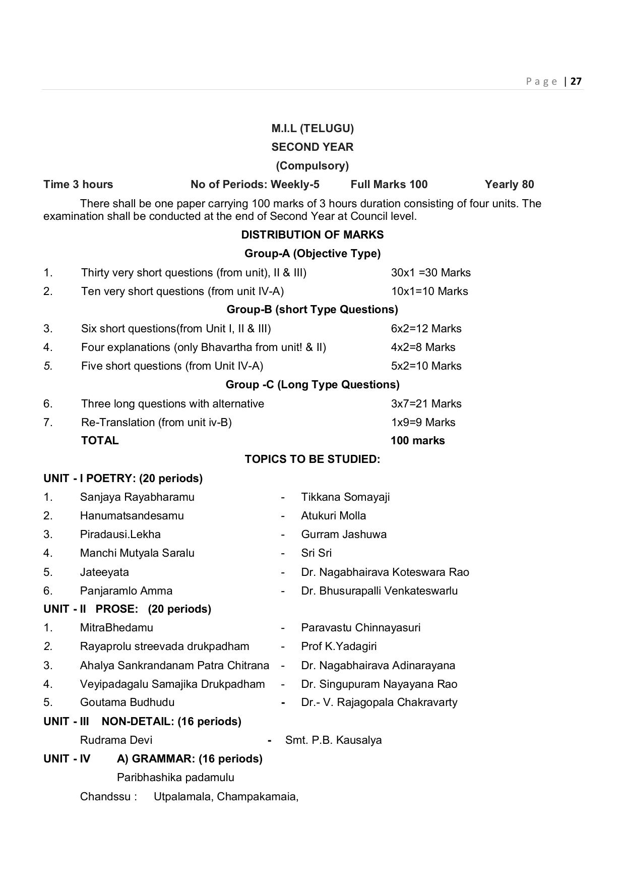 CHSE Odisha Class 12 Syllabus for Commerce - Page 27